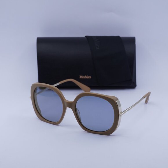 MaxMara MALIBU9 MM0079 46X Butterfly Sunglasses - Brown/Gold/Blue - Picture 7 of 9